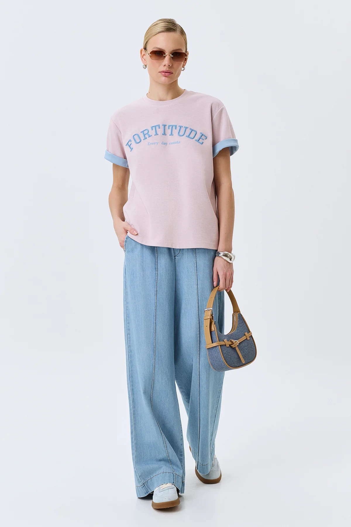 Прямая футболка в стиле "College", 44