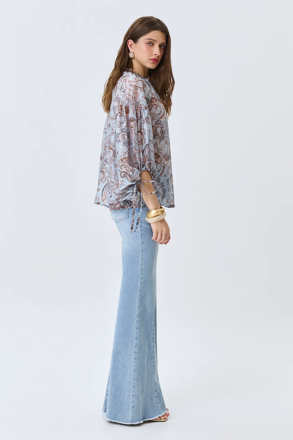 Романтичная блузка с принтом "Пейсли", 48