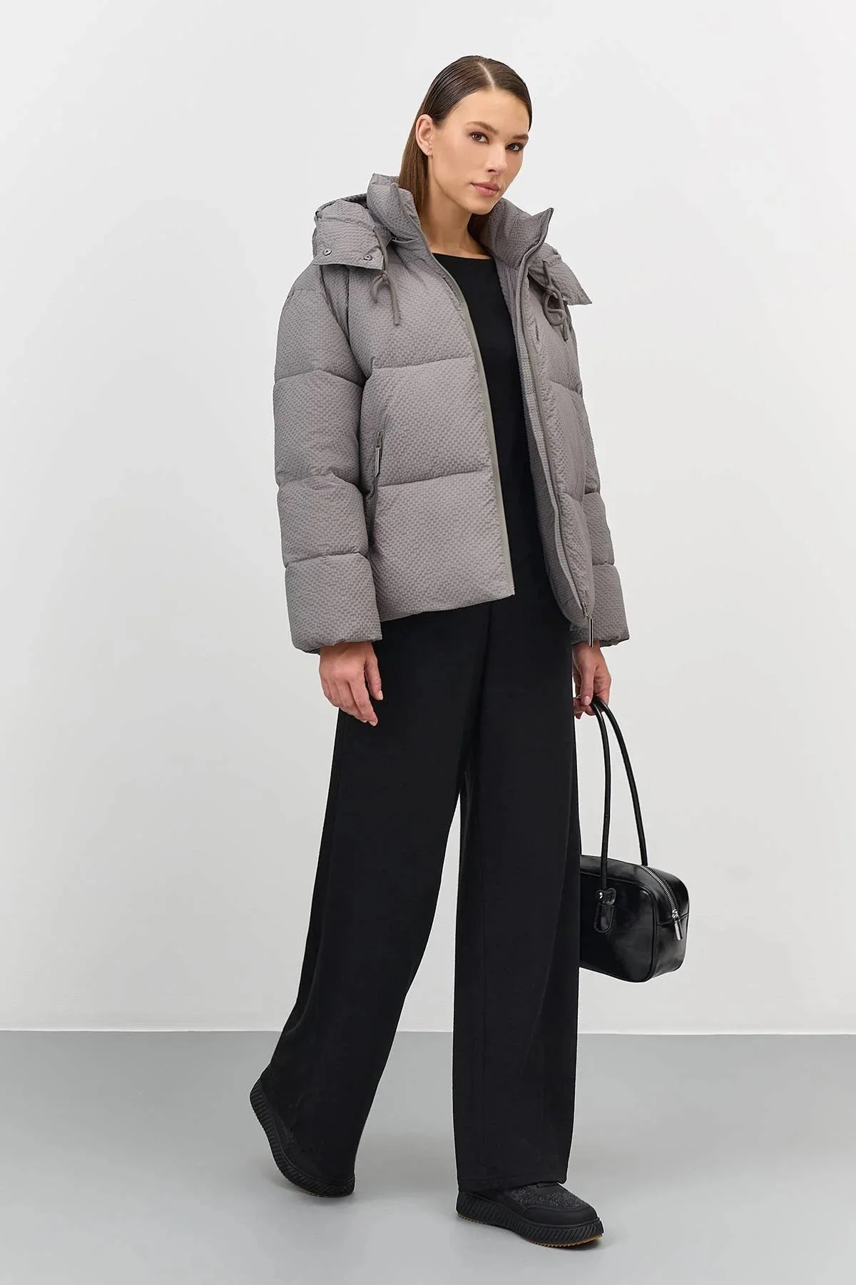 Куртка Oversize из фактурной ткани, 48