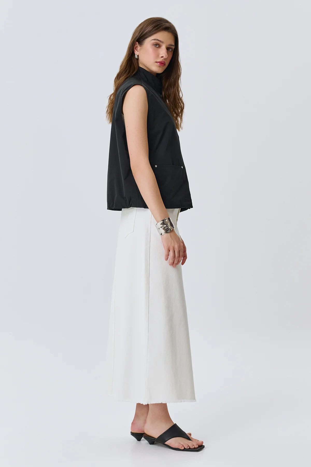 Белая джинсовая юбка из 100% хлопка, 42