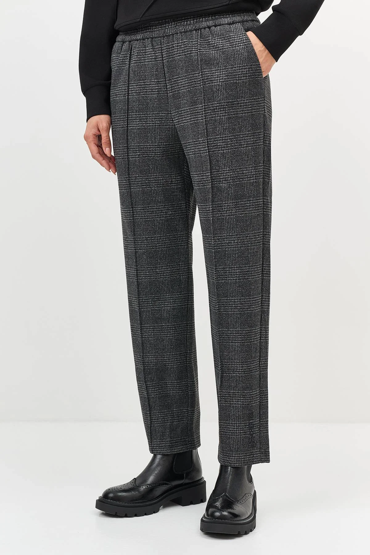 Лимитированная серия утепленные брюки в клетку и ремень, 46