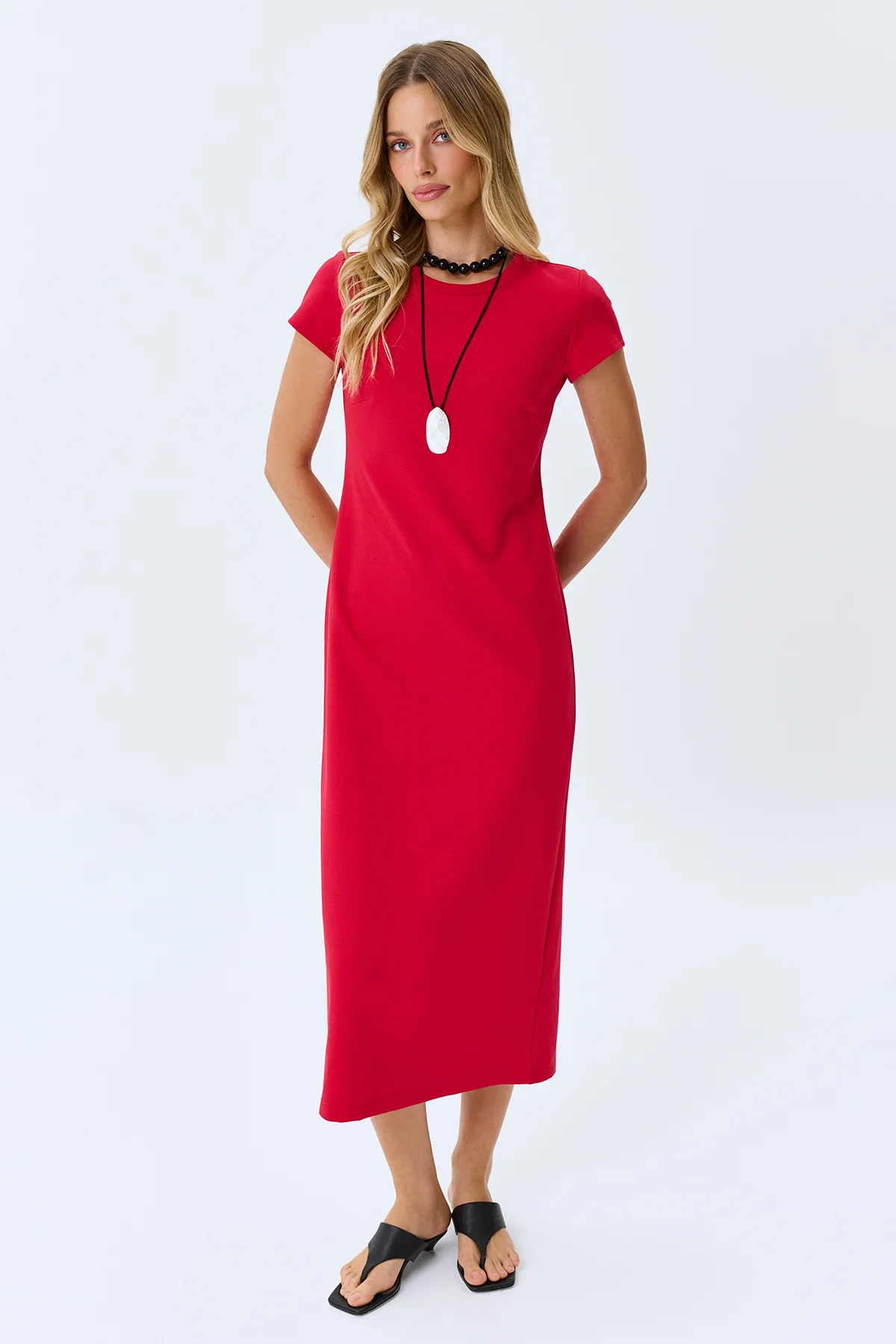 Платье длинное вечернее с разрезом, 52