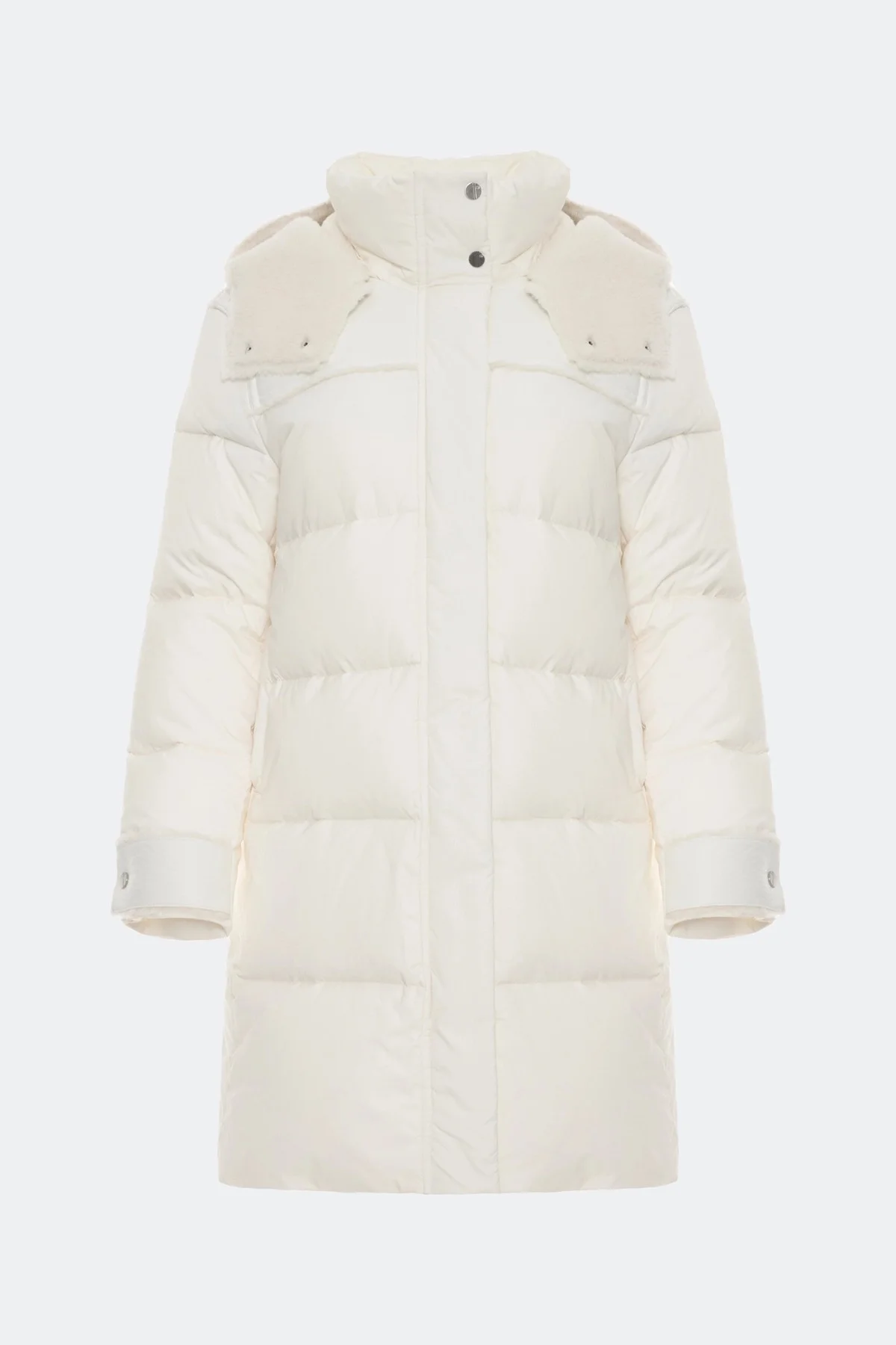 Пальто с капюшоном из искусственной овчины, 42