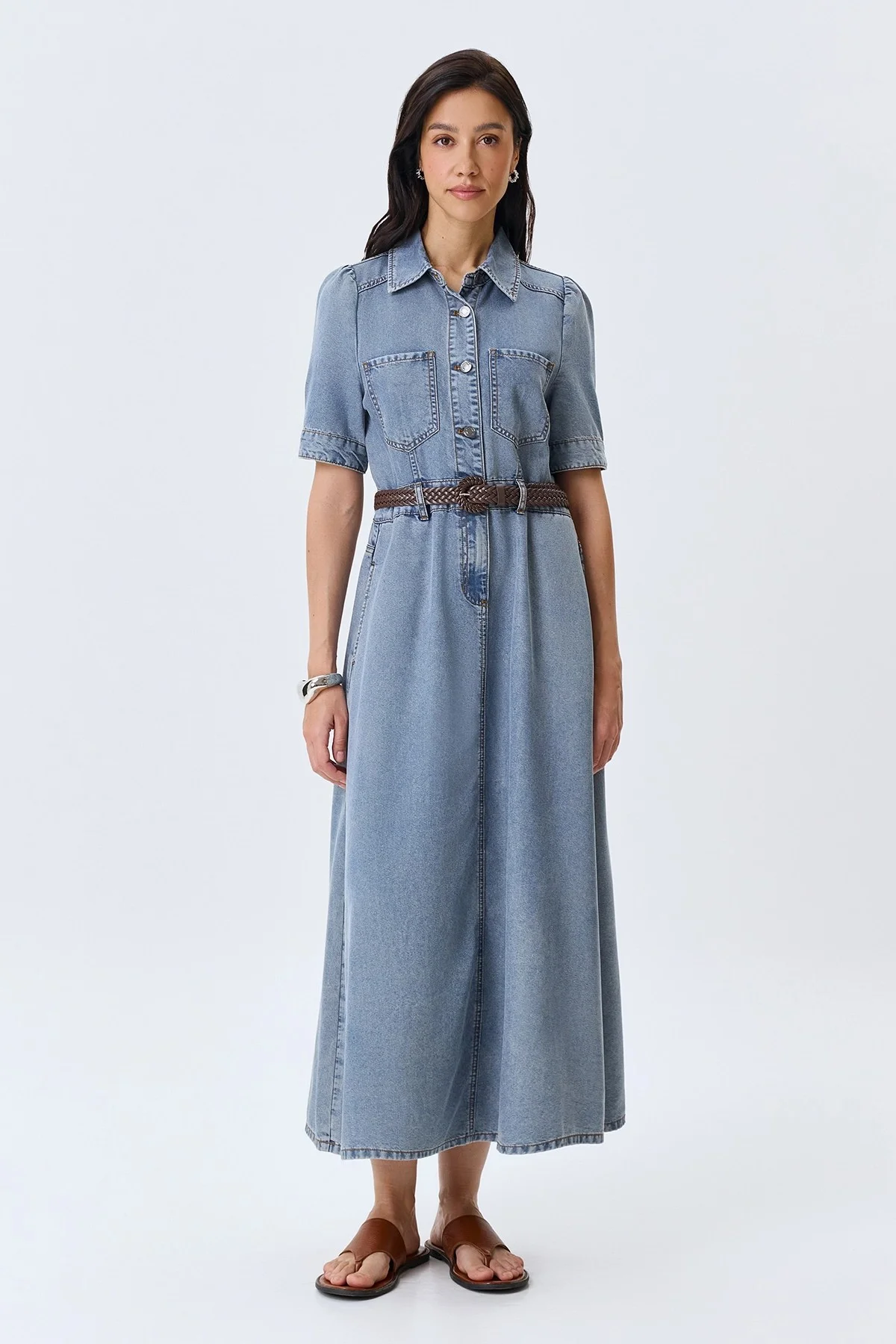 Платье-миди из денима, 48