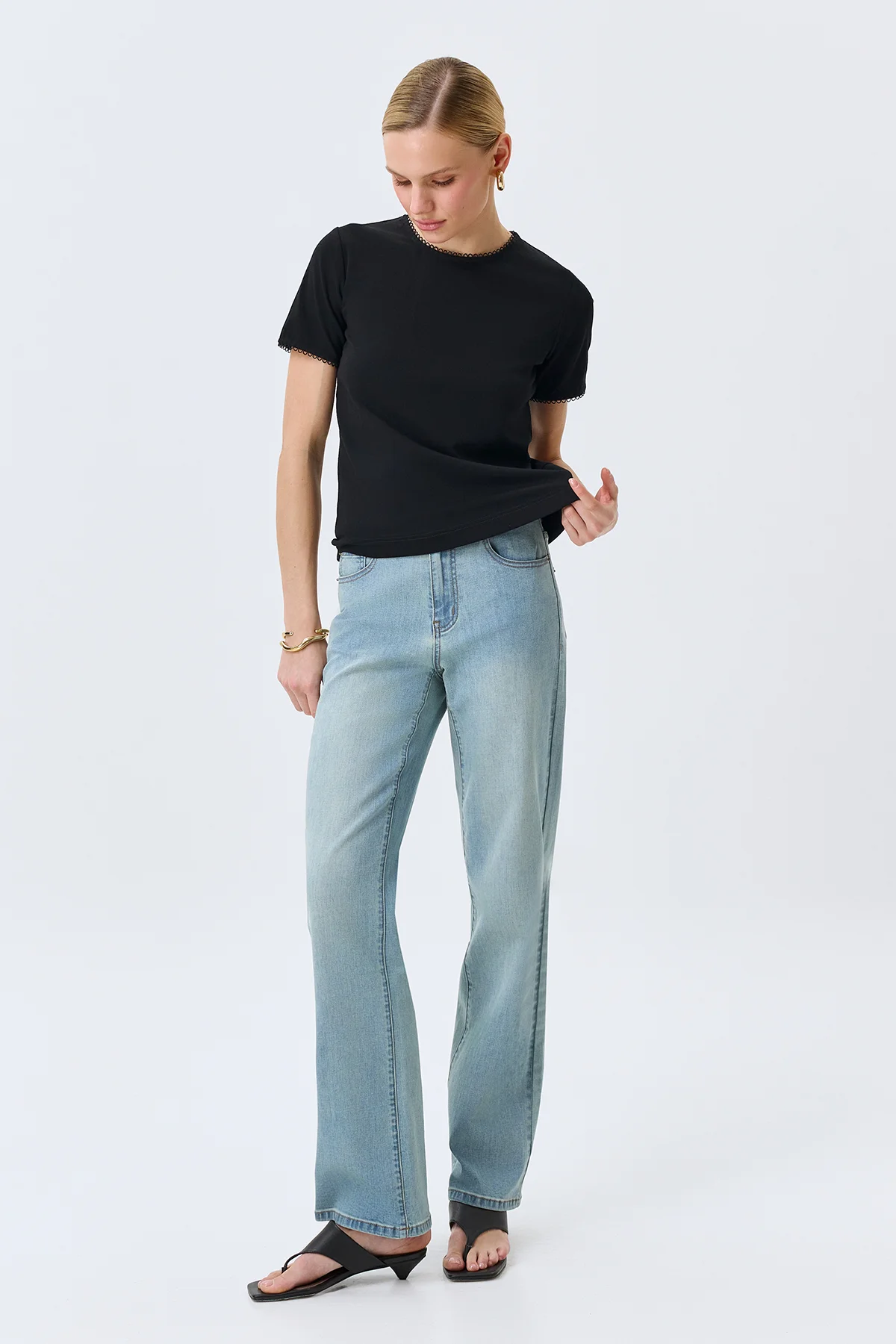 Футболка с кружевным кантом, 48