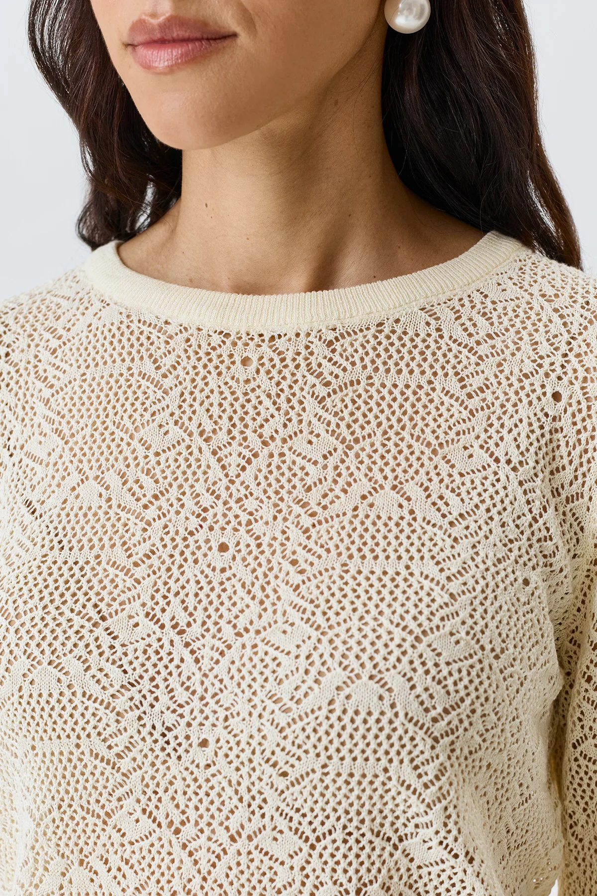 Ажурный вязаный джемпер, 44