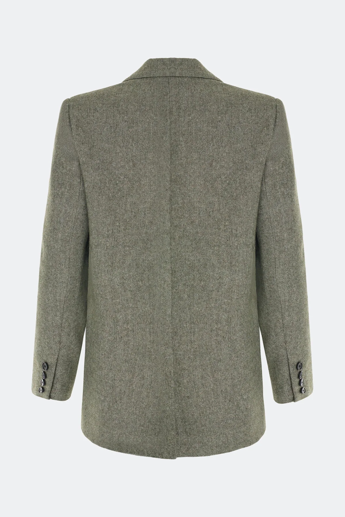 Классический оливковый жакет с узором Herringbone, 42