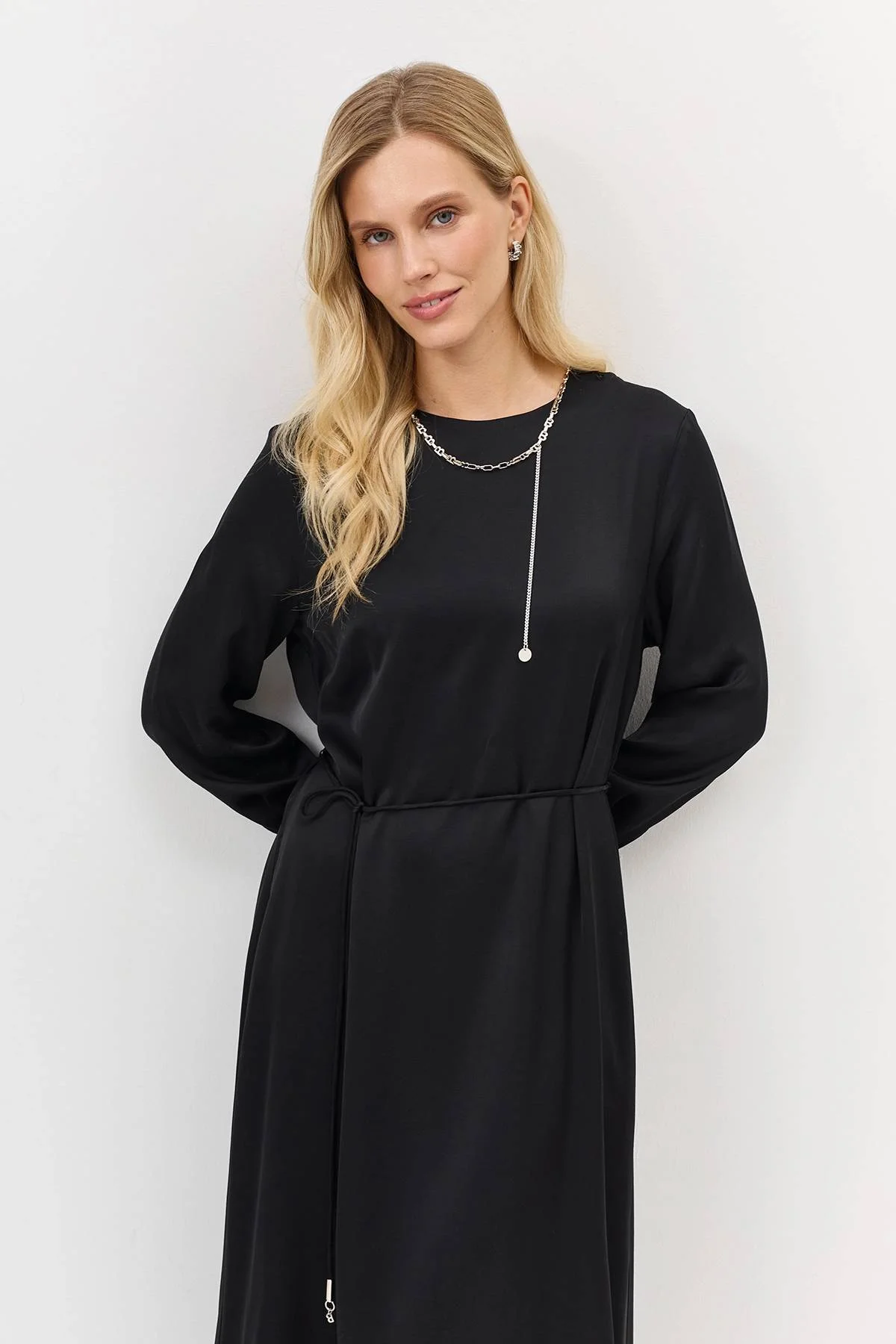 Лимитрированная серия платье с декоративной цепочкой и ремень, 44