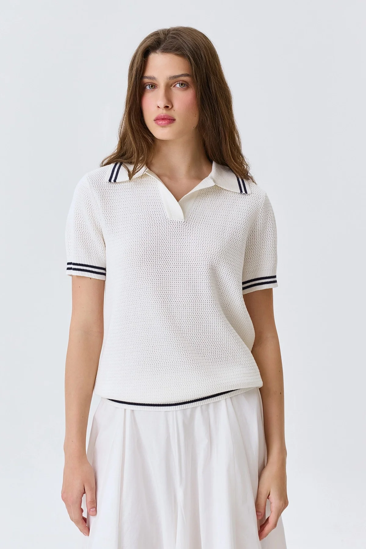 Поло ажурной вязки, 52