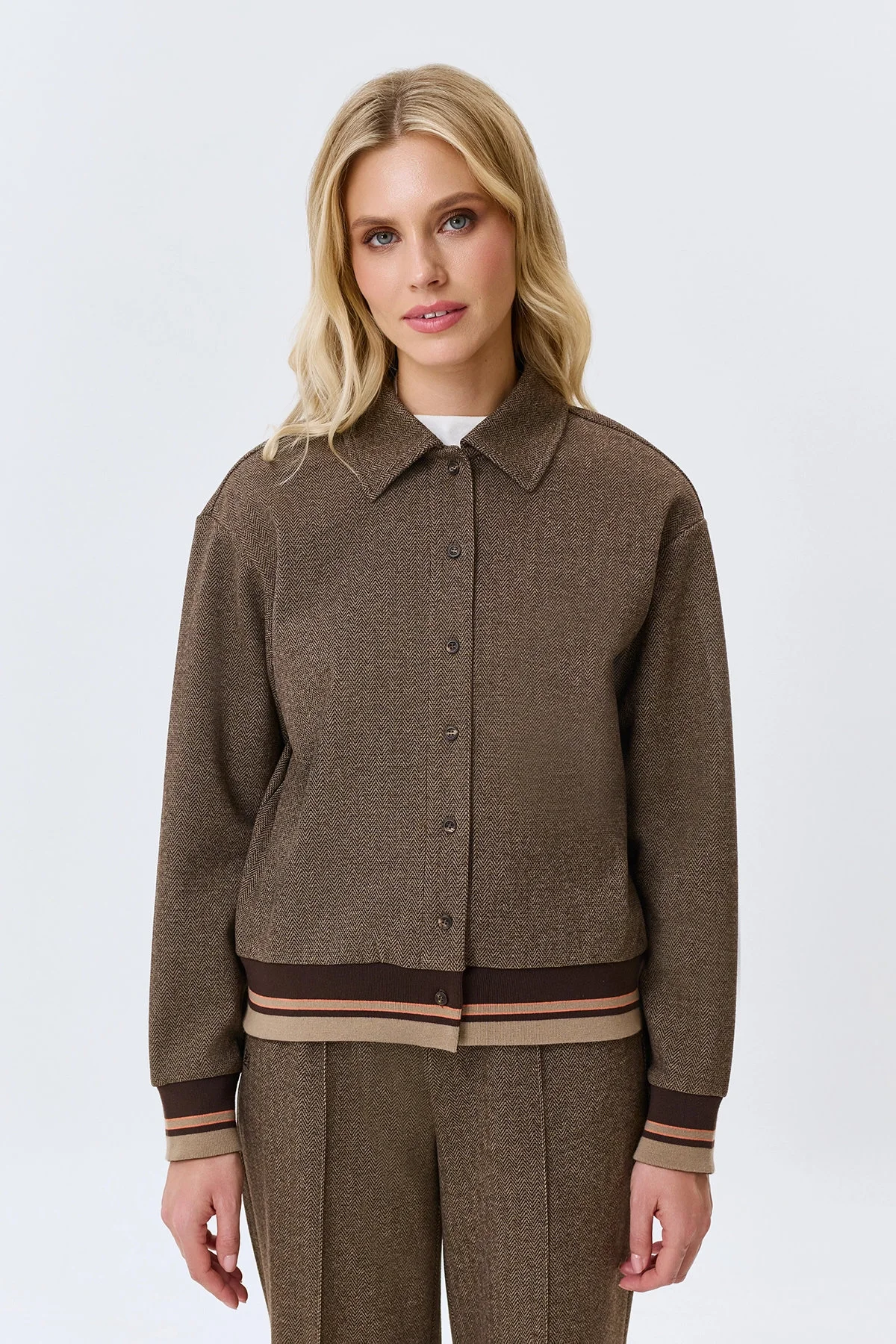 Жакет с узором Herringbone, 46