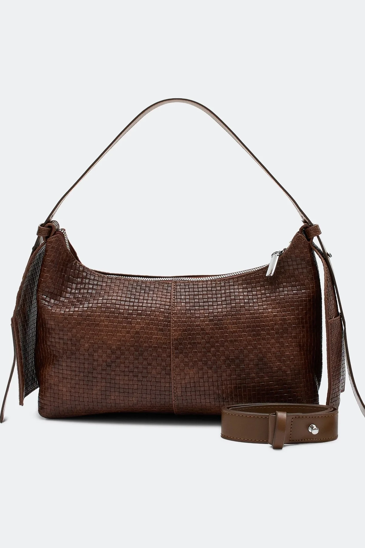 Сумка-багет из фактурной эко кожи, One