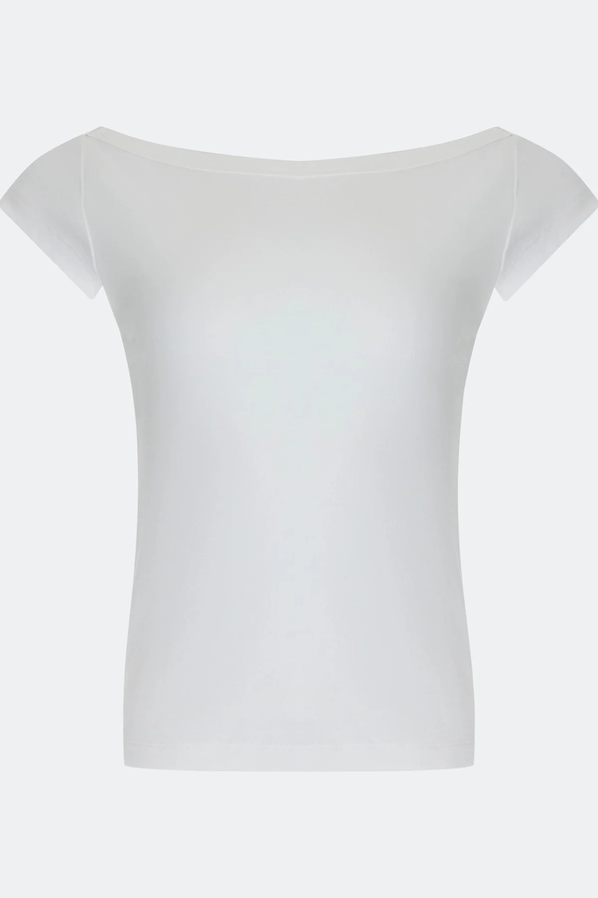 Базовая белая приталенная футболка, 42