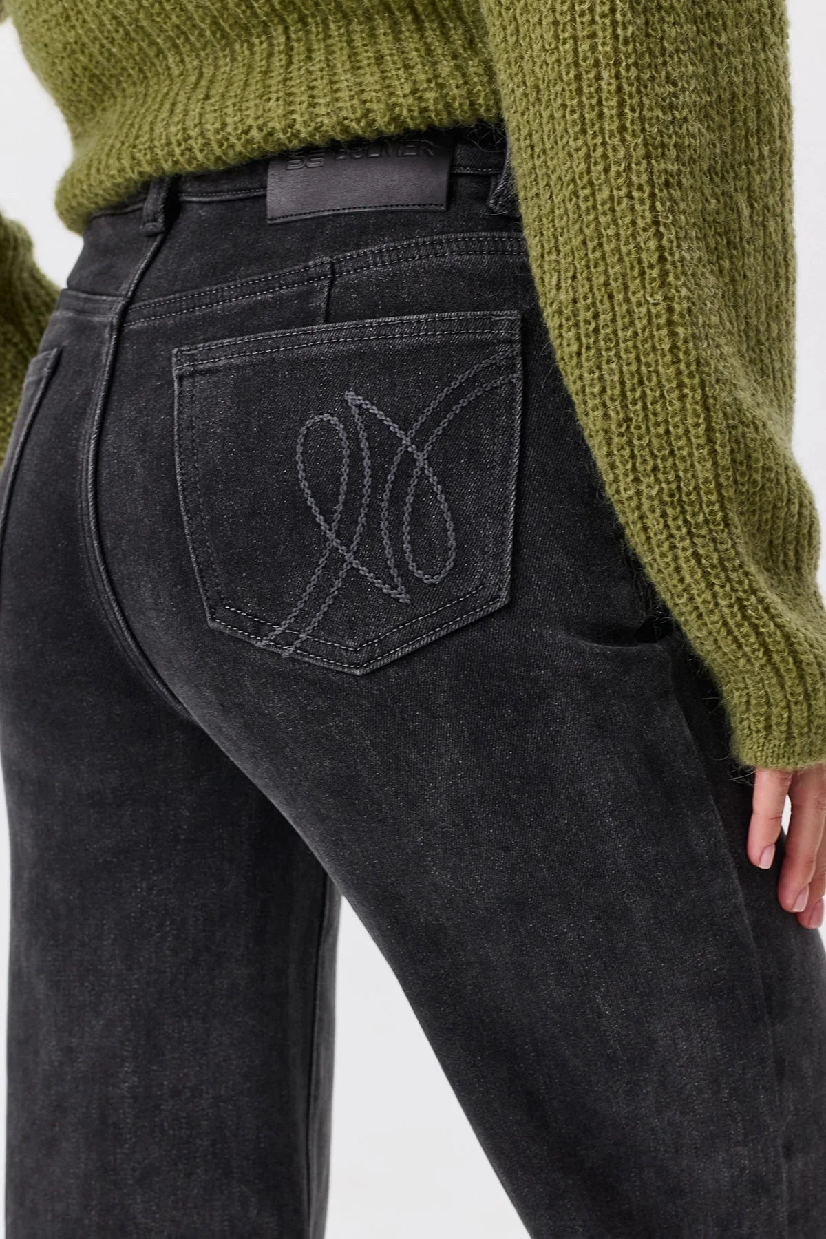 Утепленные джинсы темно-серые Straight fit, 46