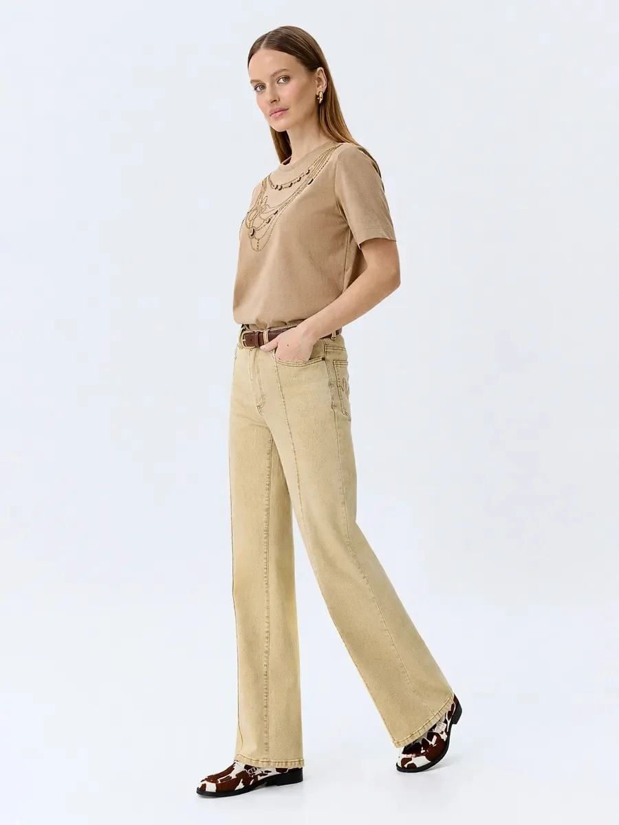 Джинсы Straight fit с простроченными стрелками, 44