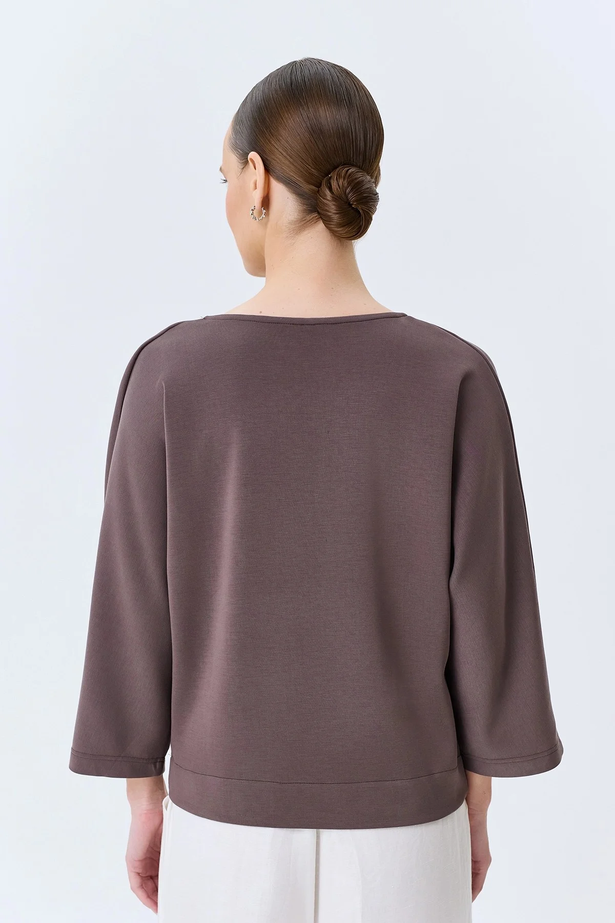 Джемпер из модала с драпировкой, 36