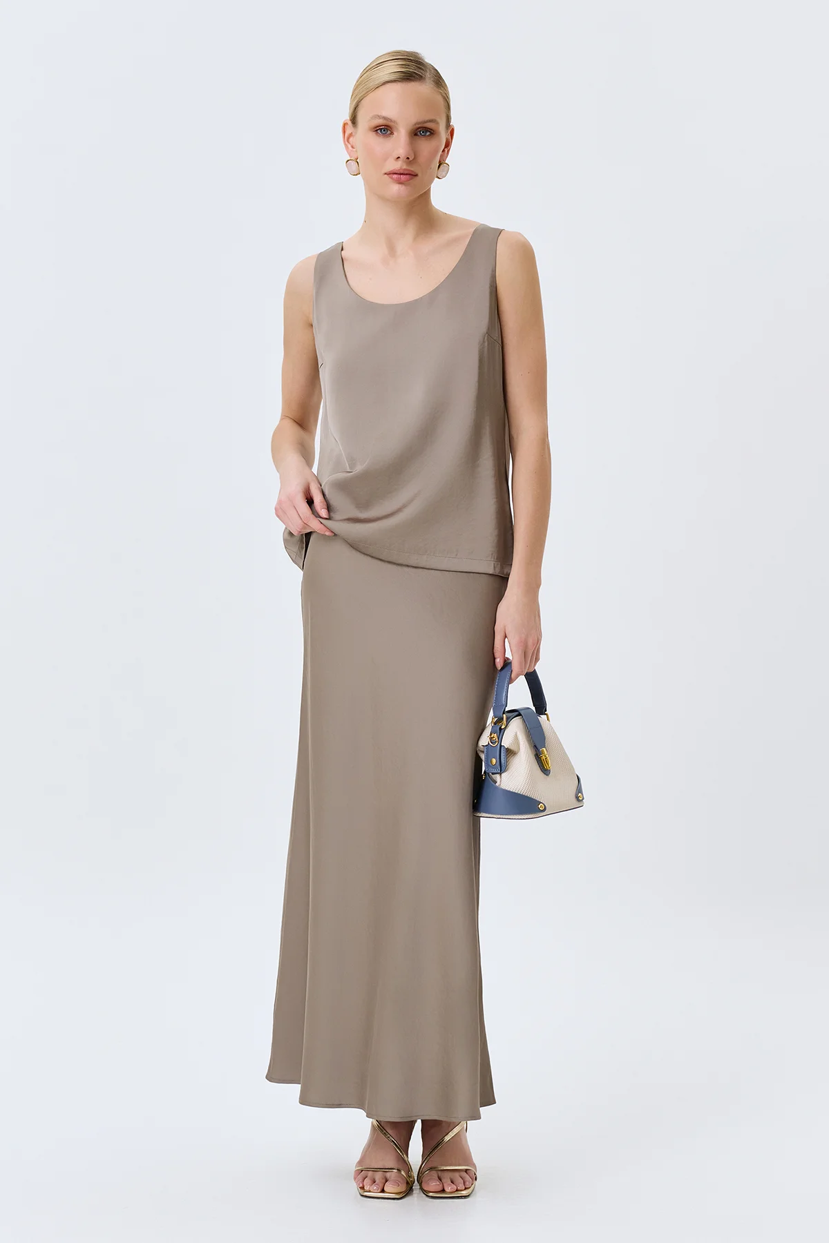 Сатиновая юбка из смесовой вискозы, 46