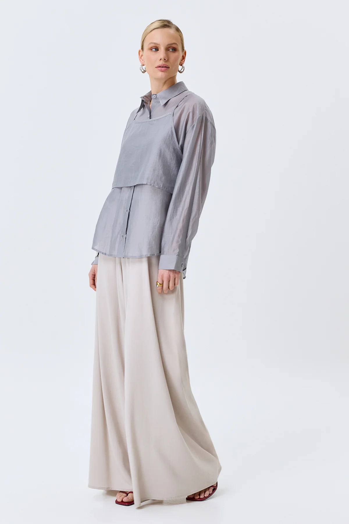 Широкие брюки-палаццо, 46