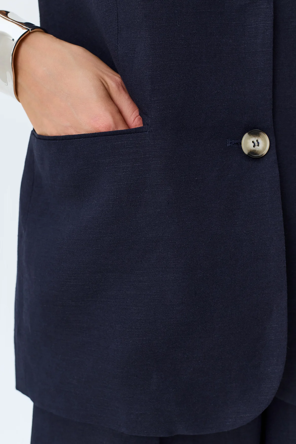 Удлиненный льняной жилет, 46