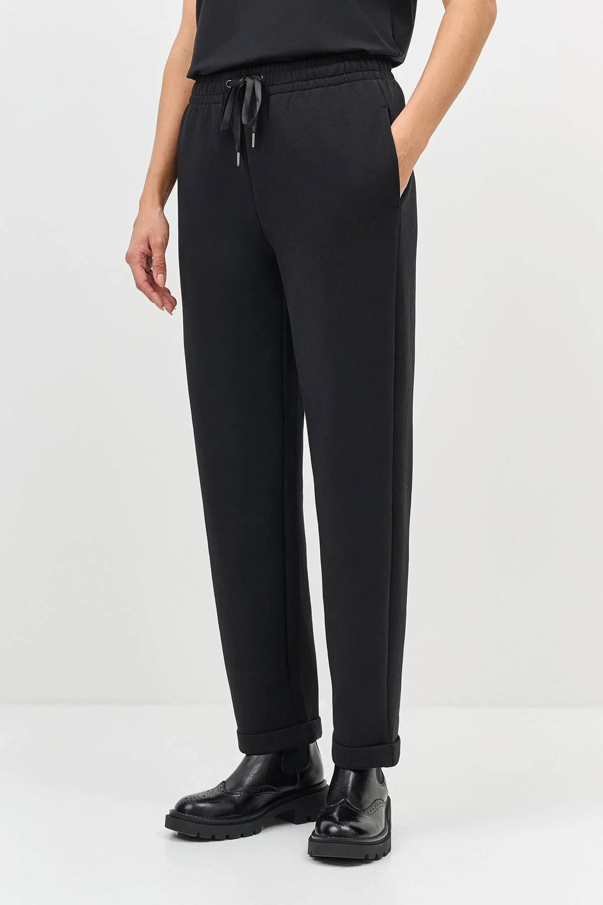 Лимитрированная серия трикотажные брюки с манжетами и ремень, 36