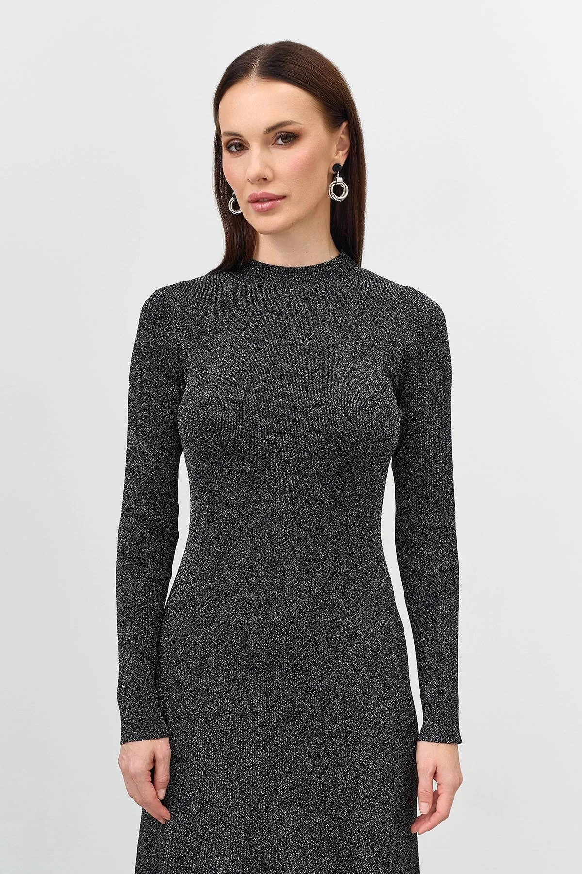 Лимитированная серия платье с мерцающим люрексом и отрытой спиной и ремень, 42