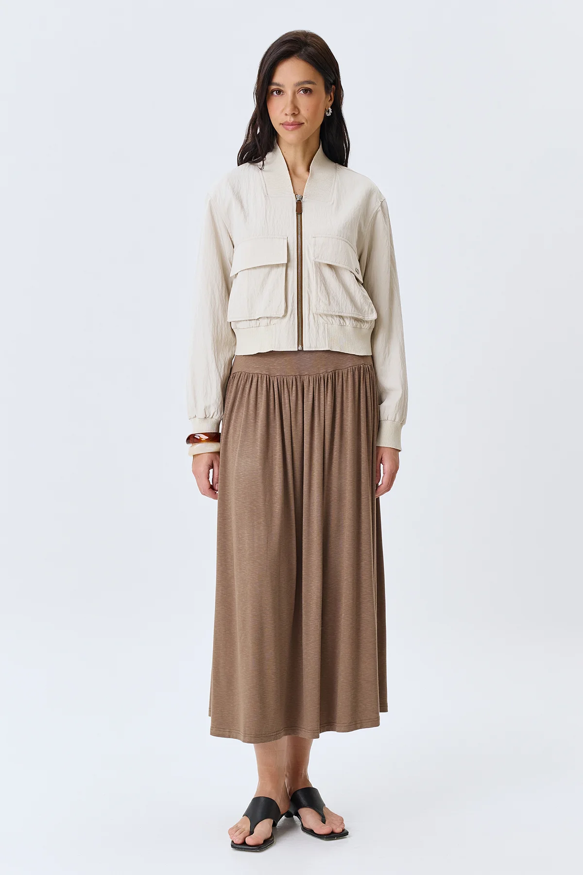 Свободная юбка в мягкую складку, 46