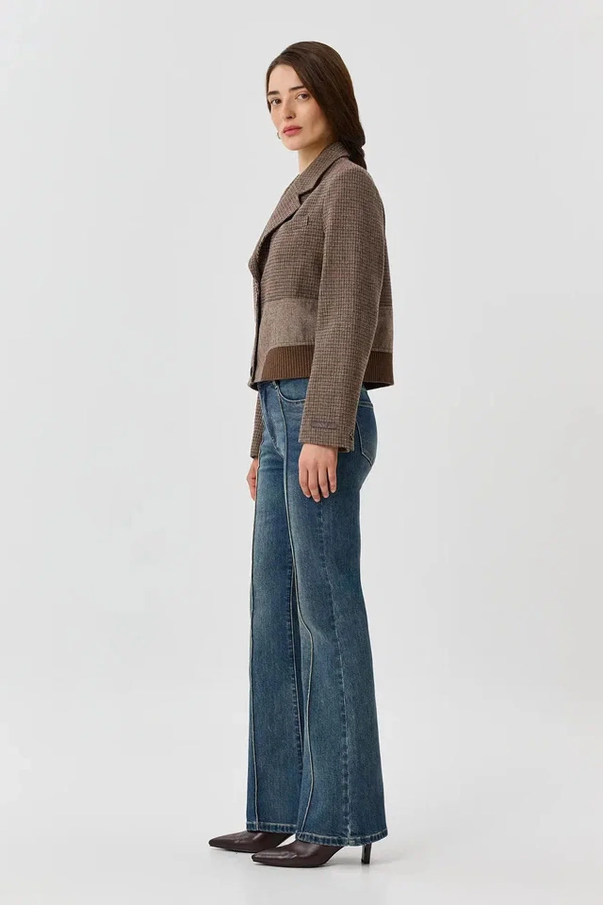 Джинсы Boot cut с застроченными стрелками, 52