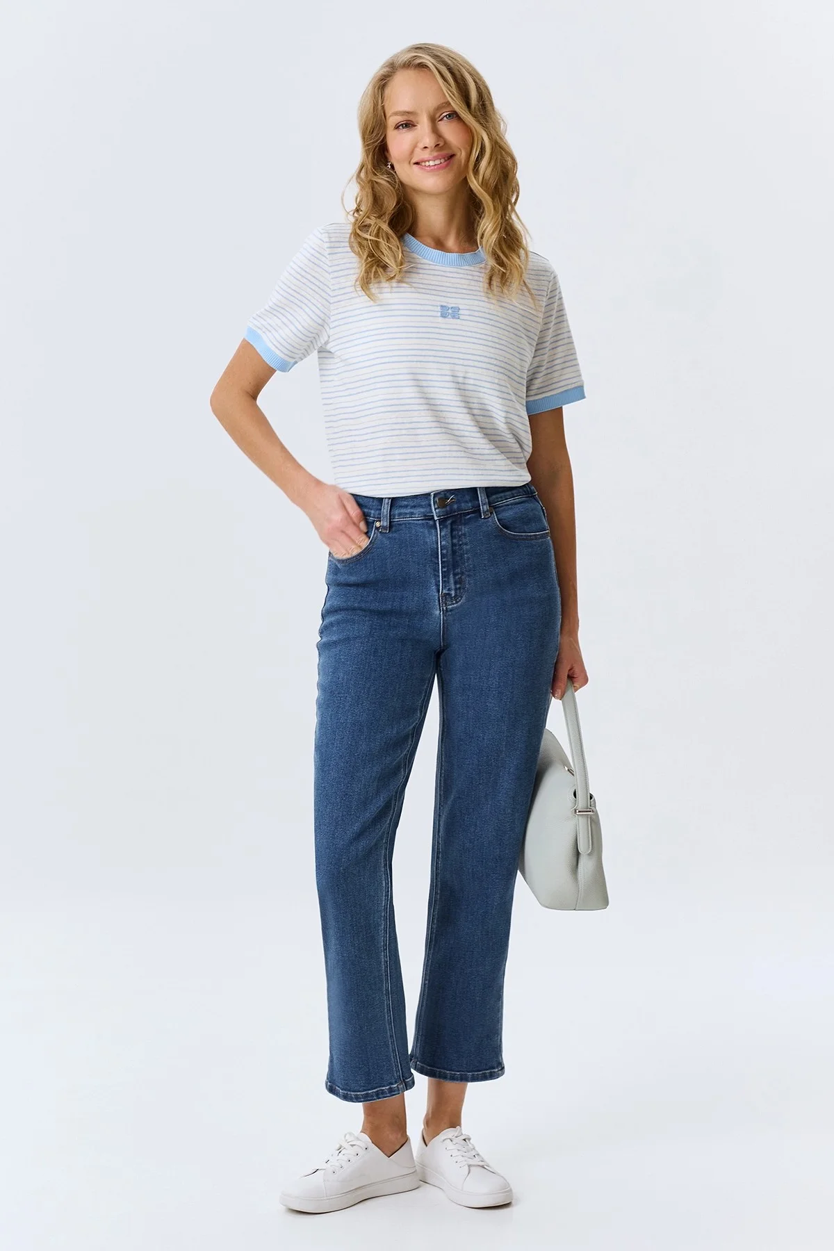 Джинсы Straight fit с акцентными отворотами, 42