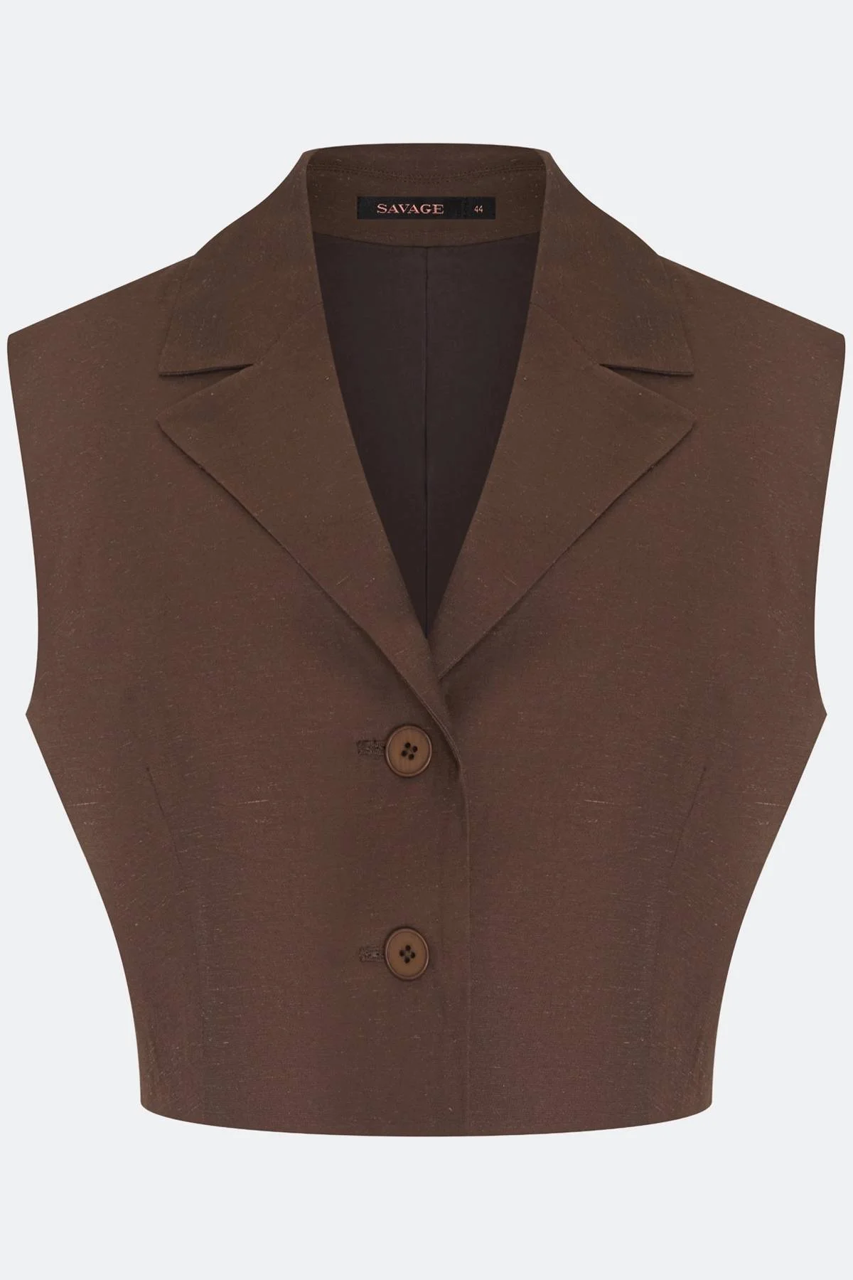 Укороченный жилет из вискозы коричневый, 44