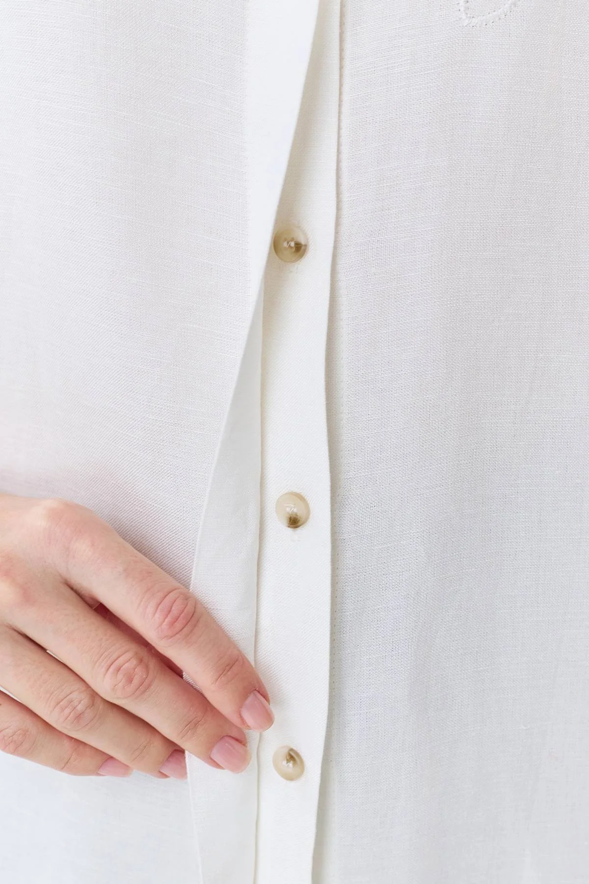 Удлиненная льняная блузка, 36