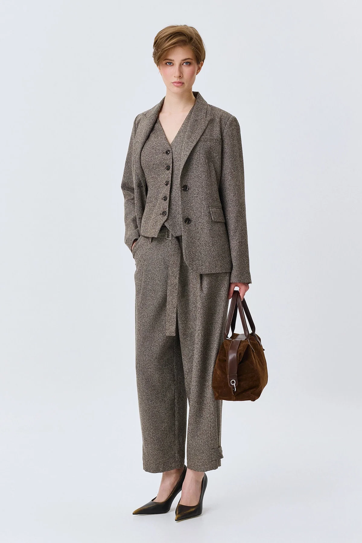 Жилет с узором Herringbone, 42
