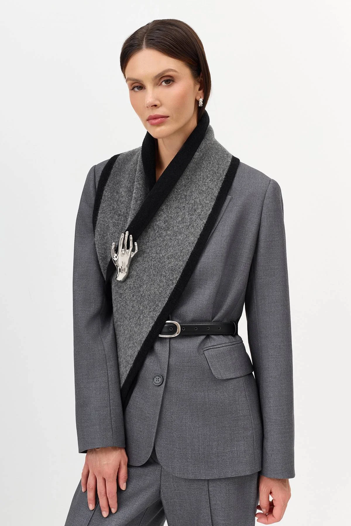 Вязаный шарф с контрастным краем, One