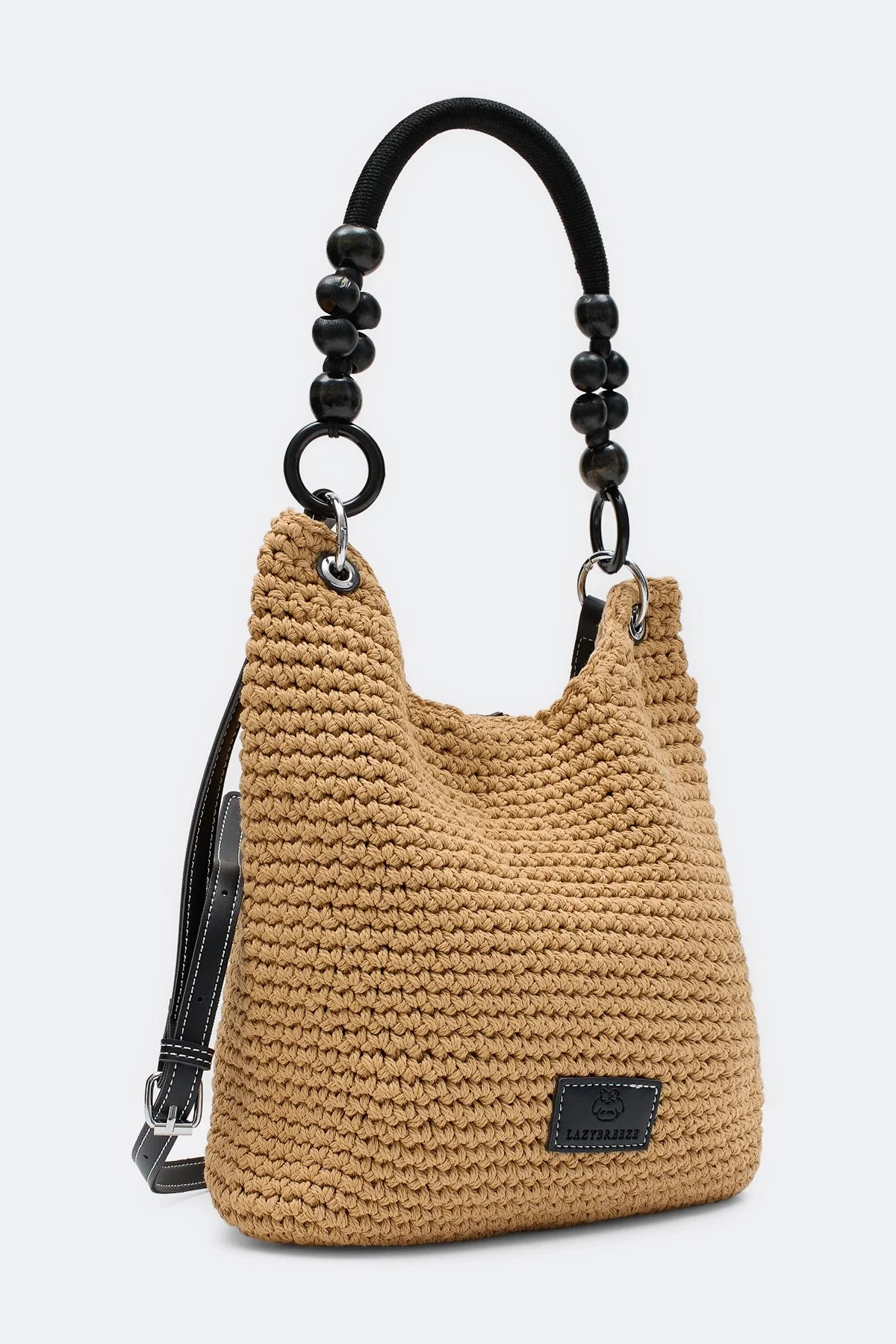 Плетеная сумка с акцентной ручкой, One