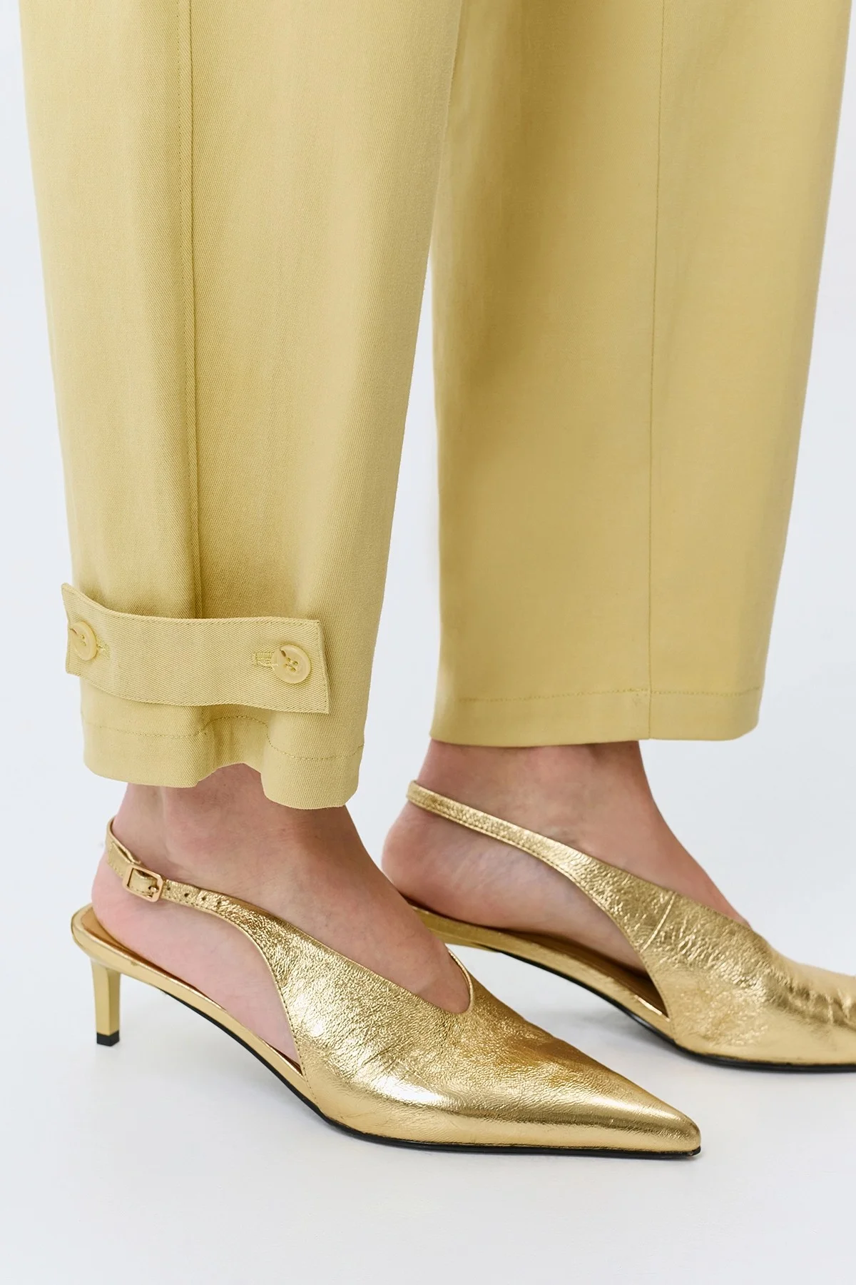 Брюки из тенселя с хлястиками, 36