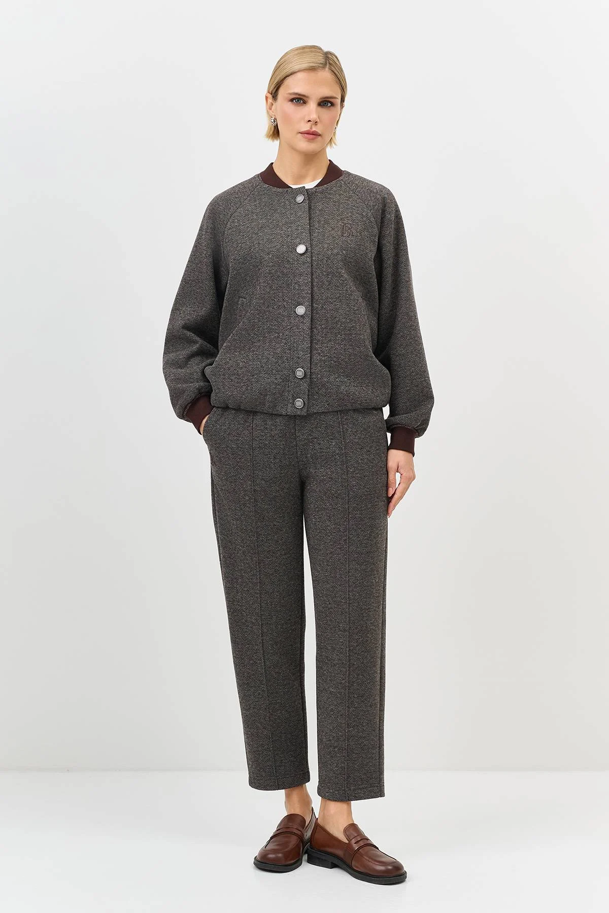 Лимитированная серия теплый бомбер с шерстью и ремень, 46