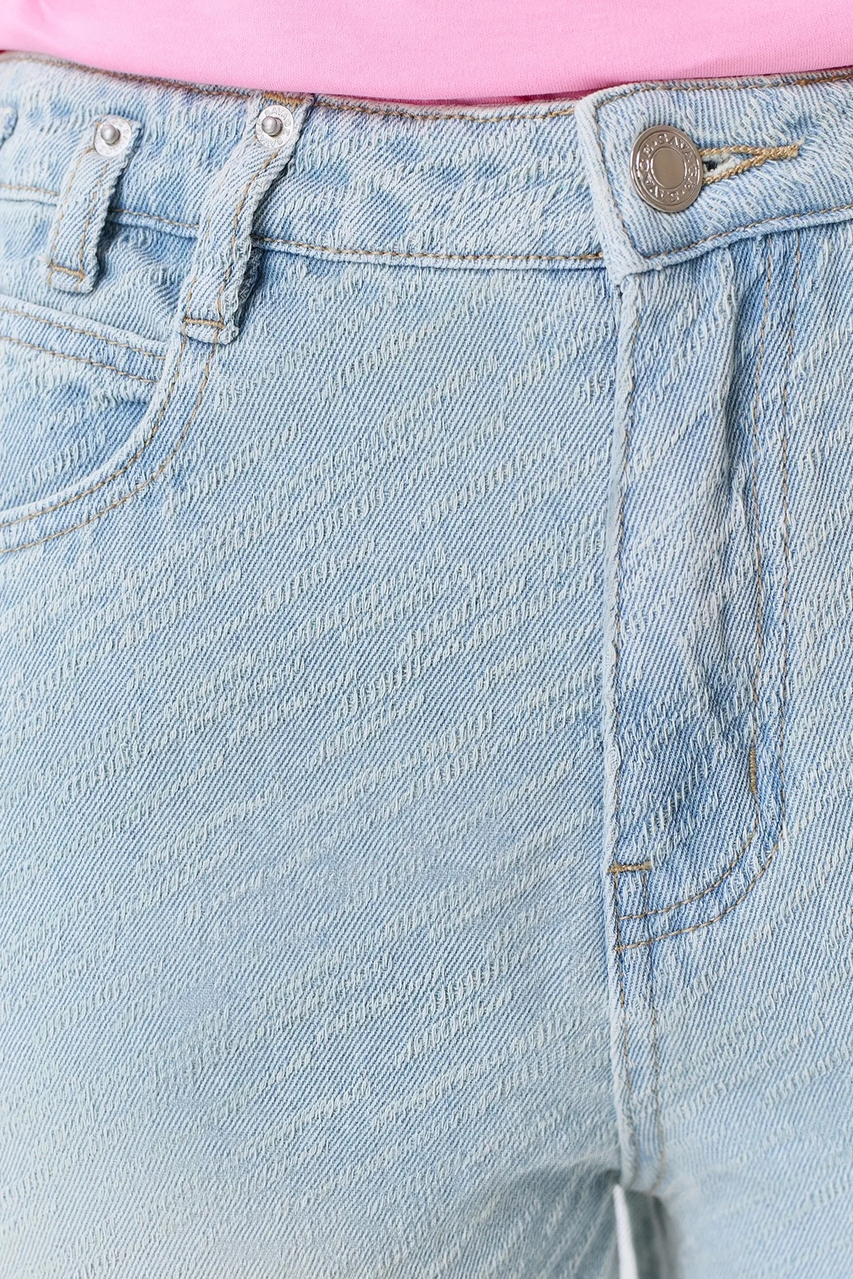 Джинсы из фактурного денима, 42