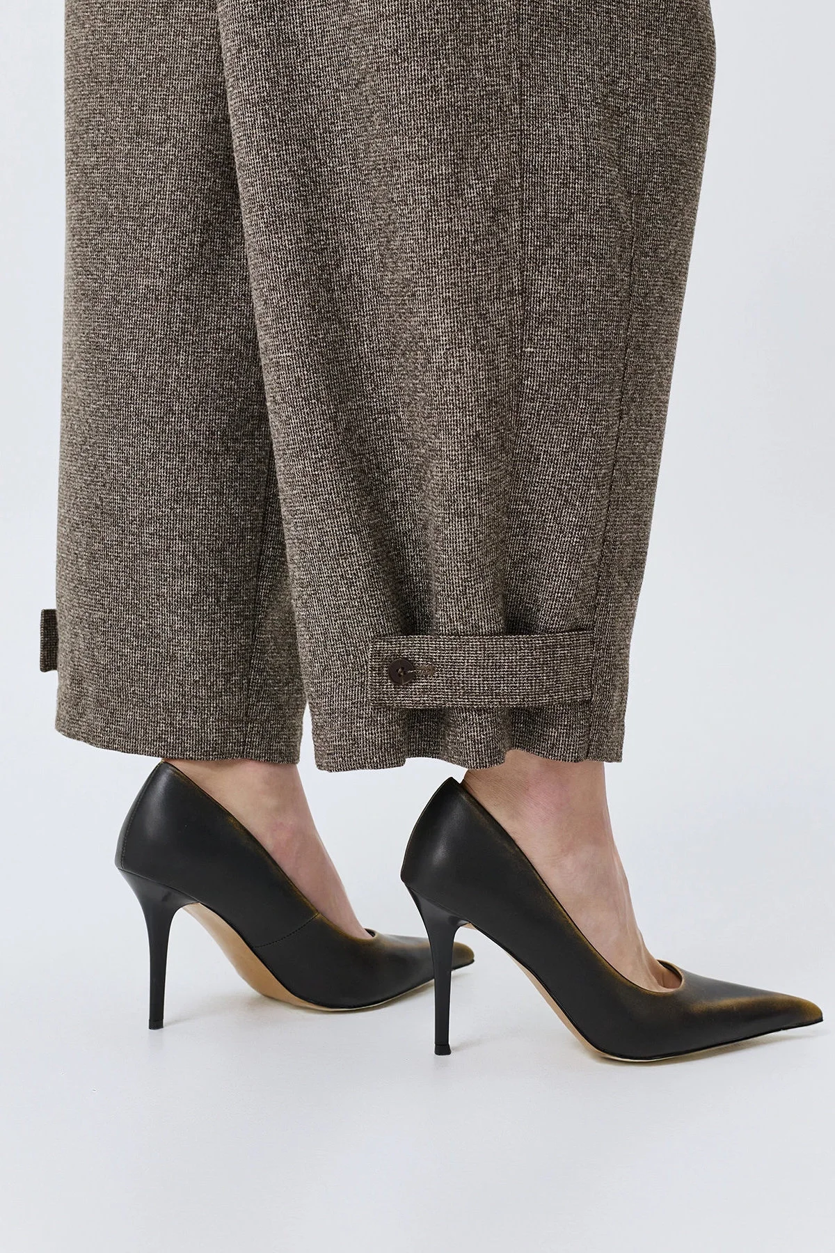 Брюки коричневые с узором Herringbone, 42
