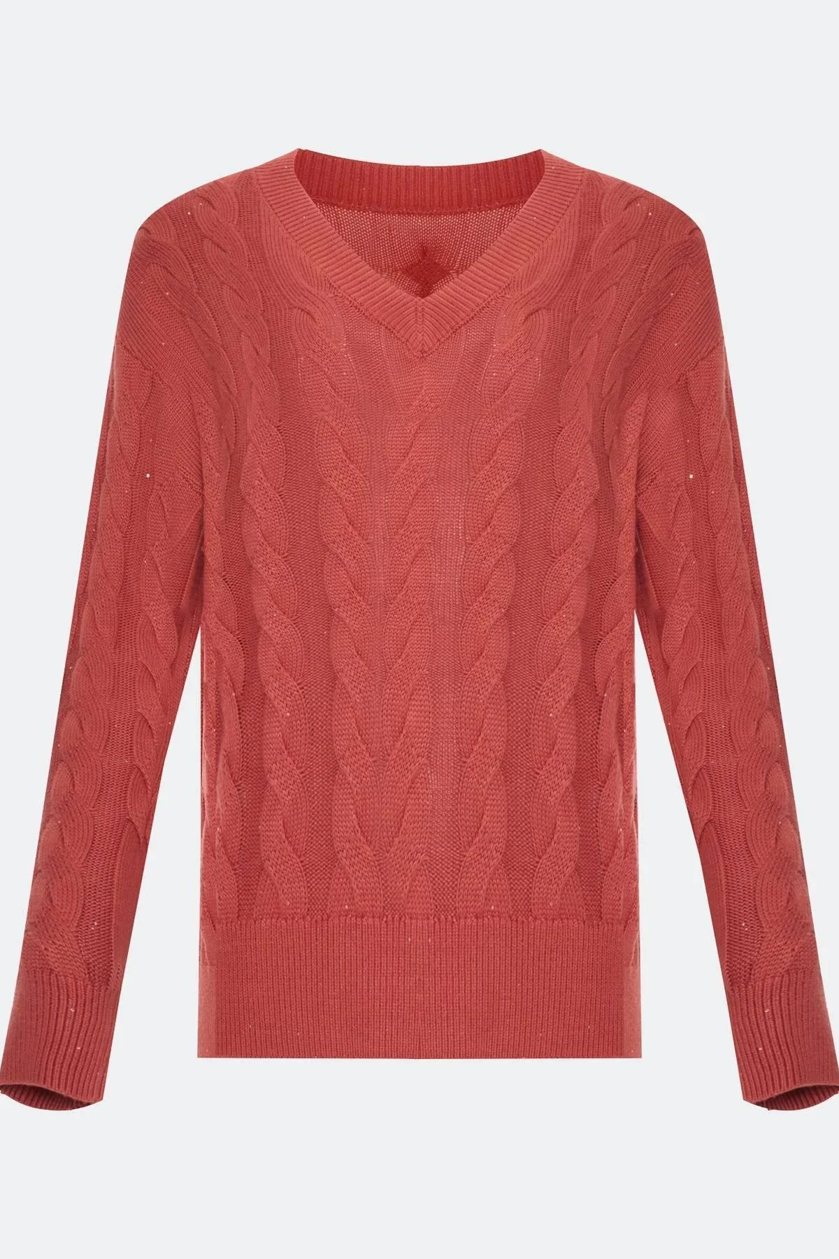 Яркий джемпер с косами, 36