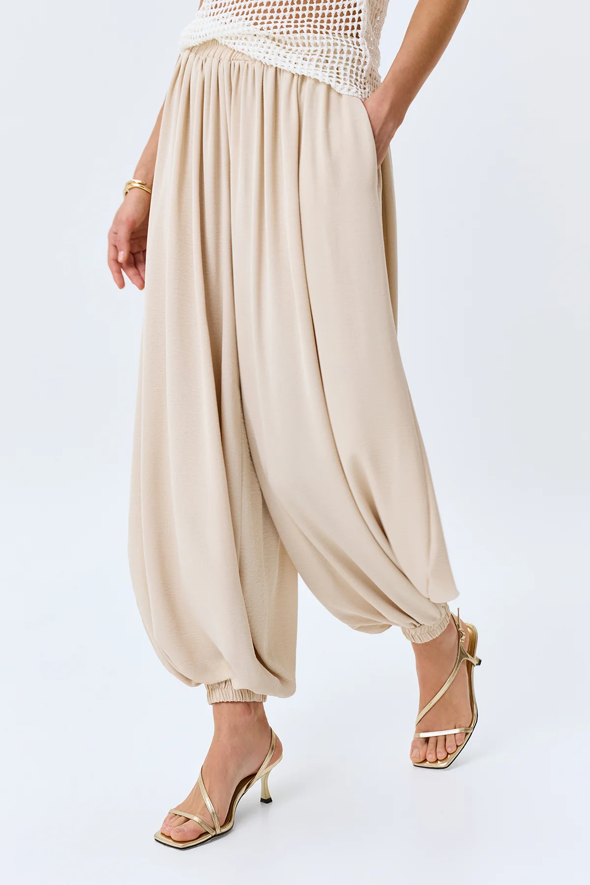 Хлопковые брюки-шаровары, 42