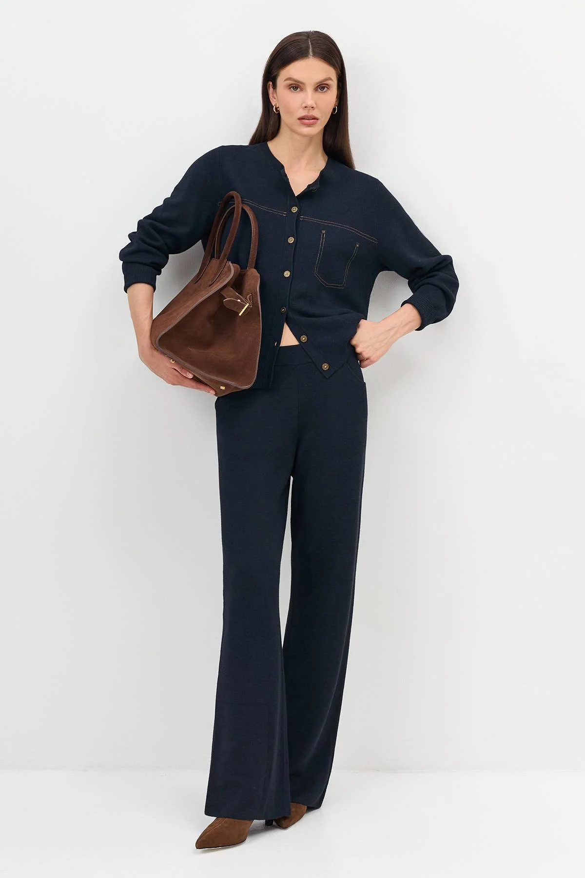 Лимитированная серия вязаные жаккардовые брюки и ремень