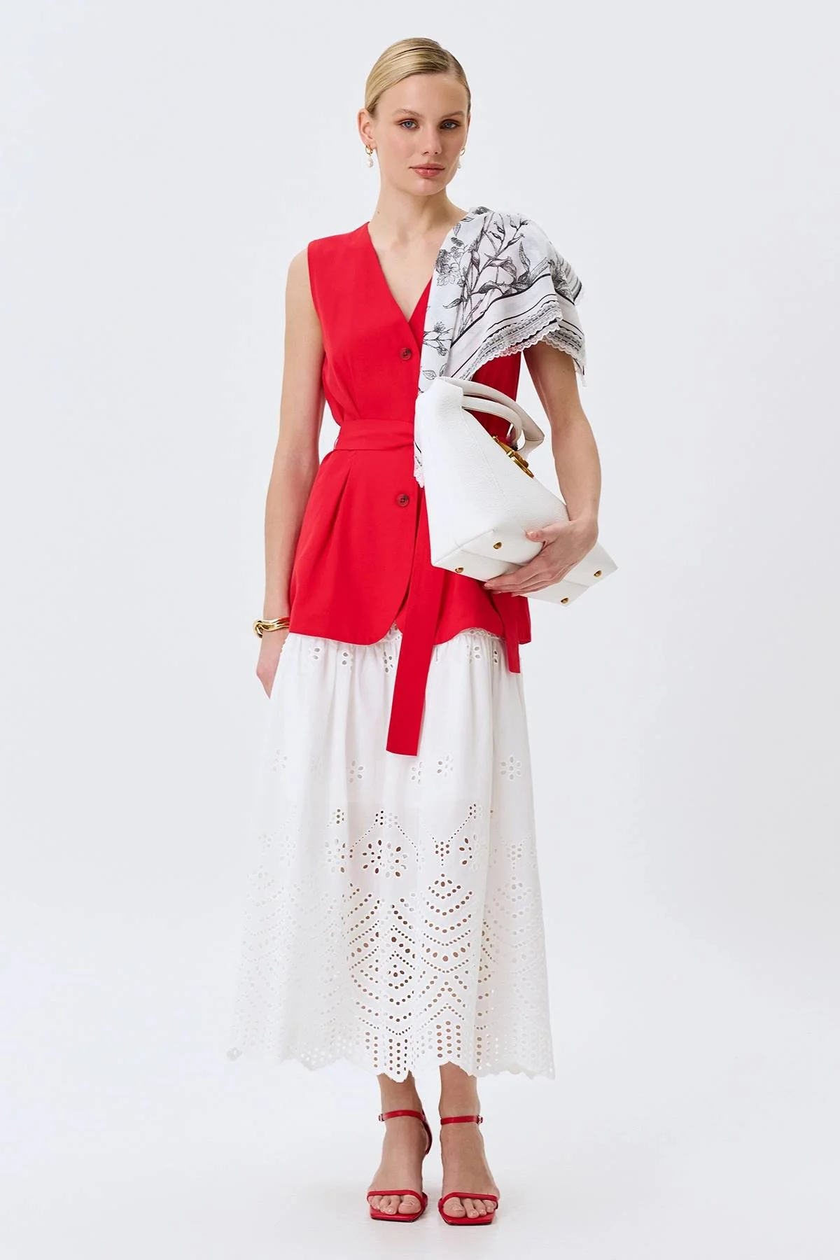 Удлиненный жилет с акцентными складками, 42