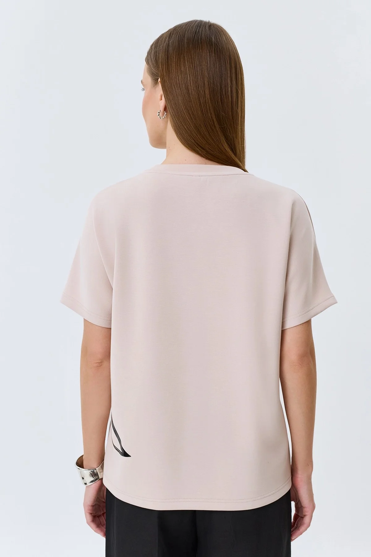 Джемпер из модала с графичным принтом, 36