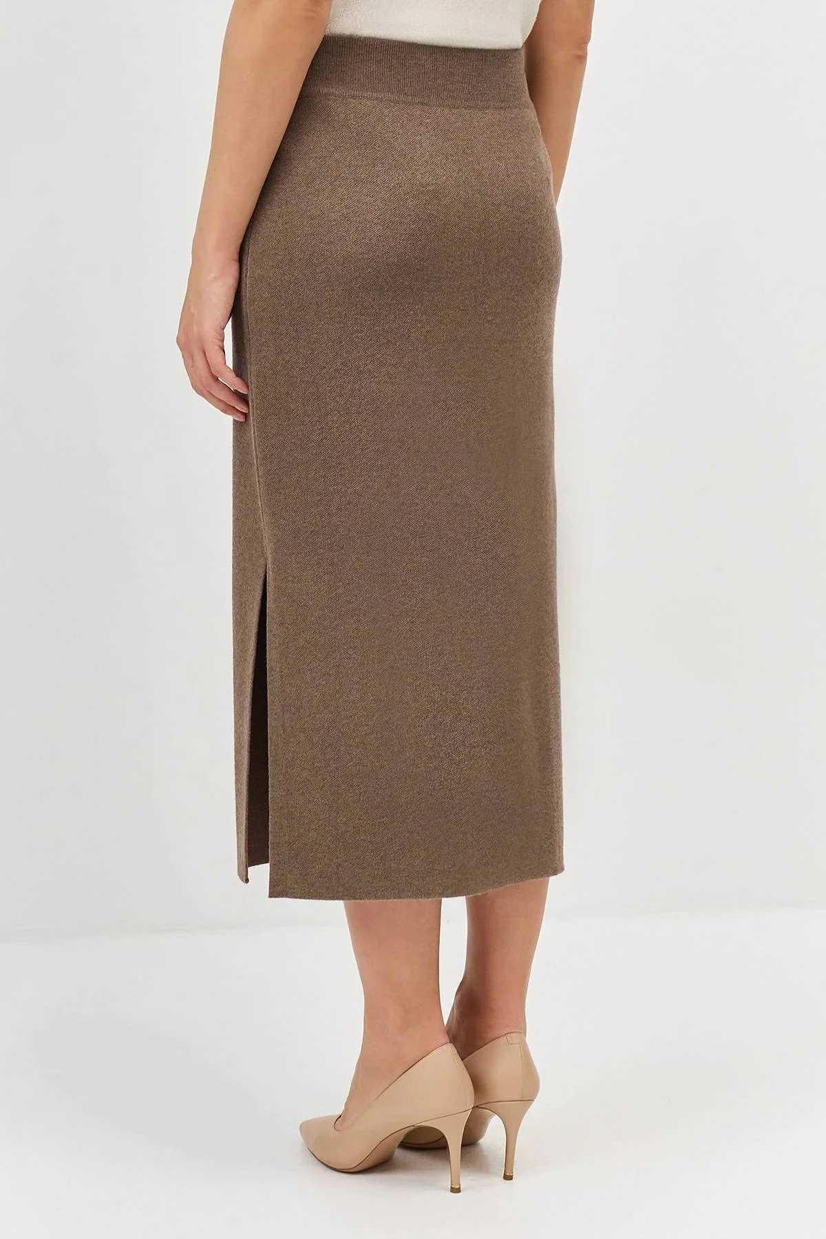 Вязаная юбка-карандаш с ангорой, 36