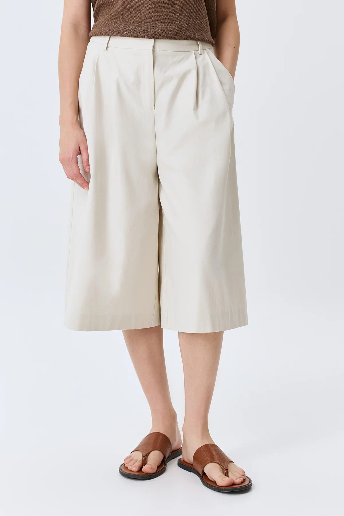 Удлиненные бермуды из лиоцелла и хлопка, 52