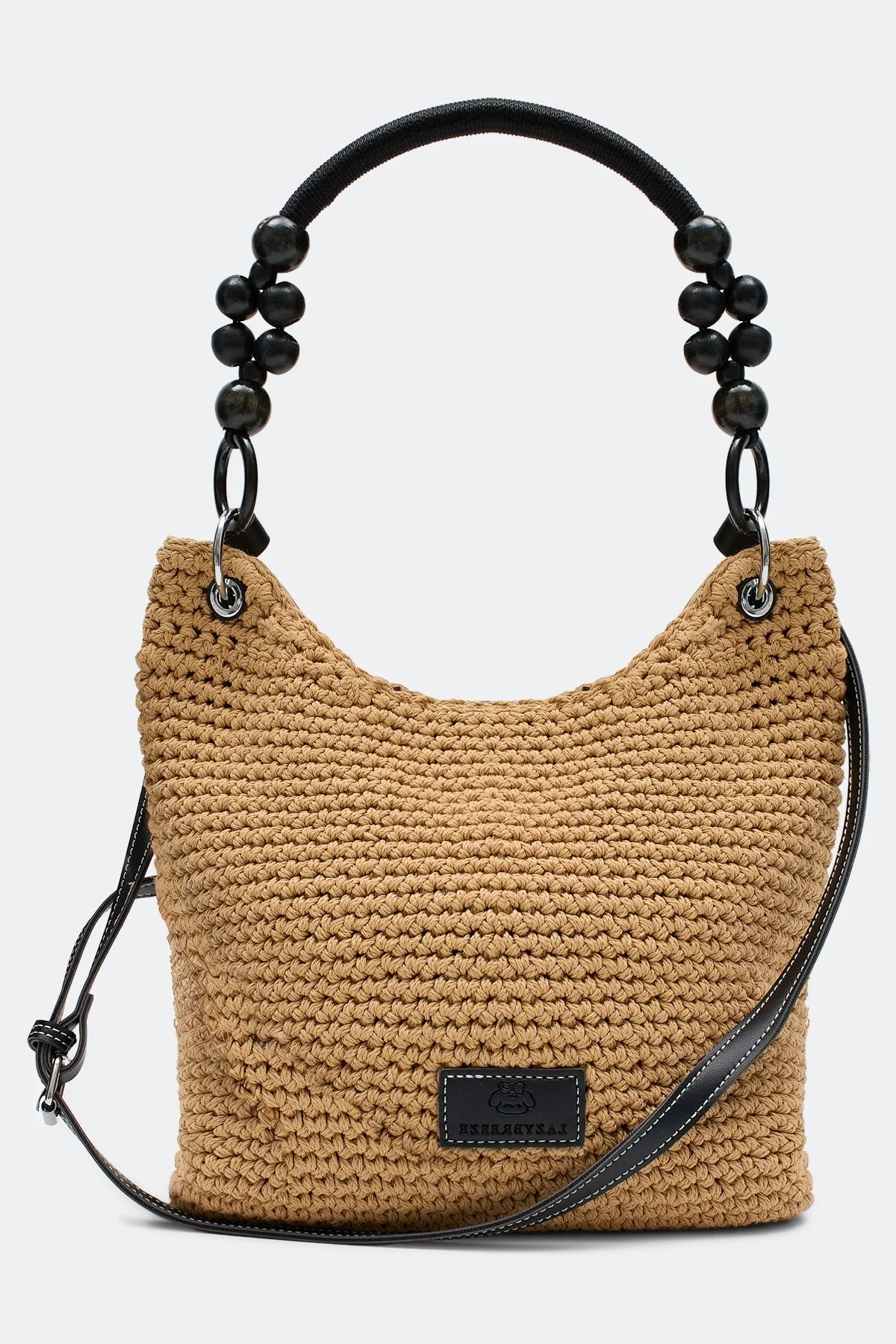 Плетеная сумка с акцентной ручкой, One