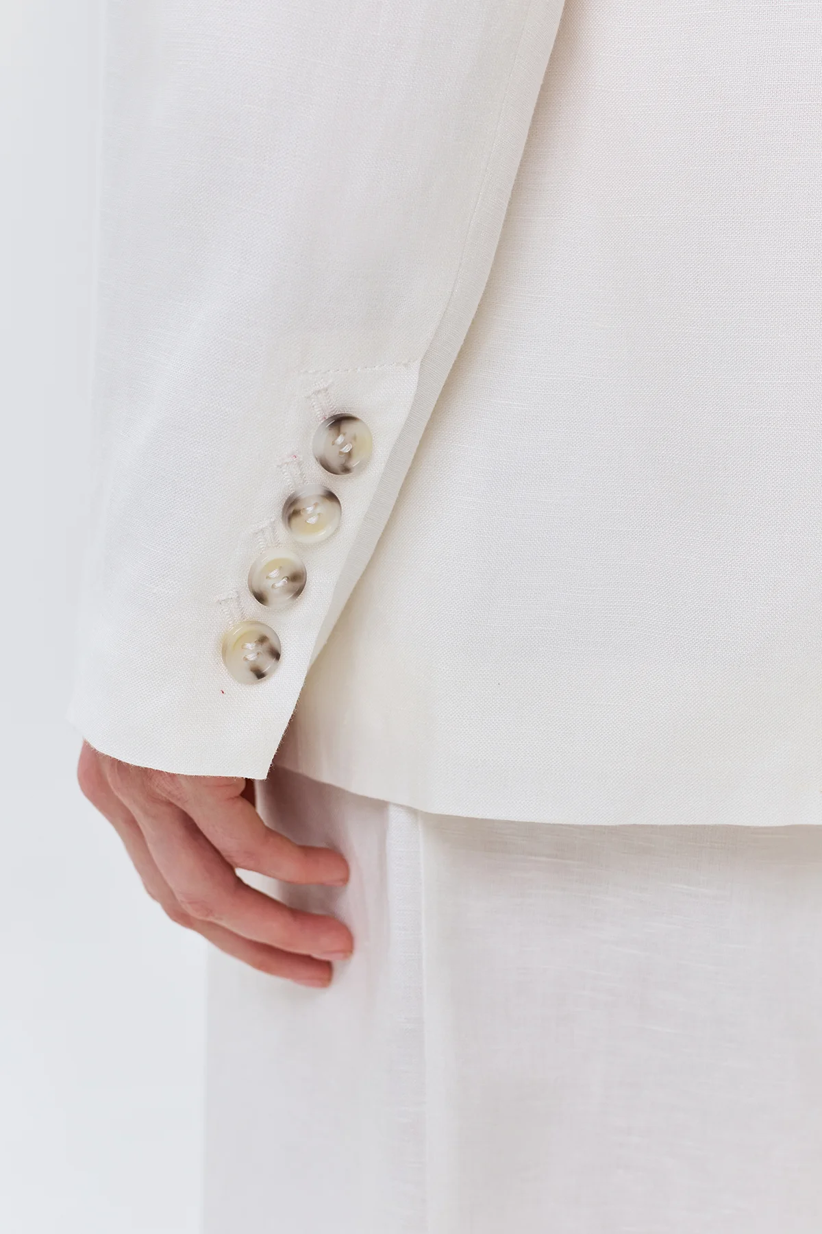 Льняной однобортный жакет, 52