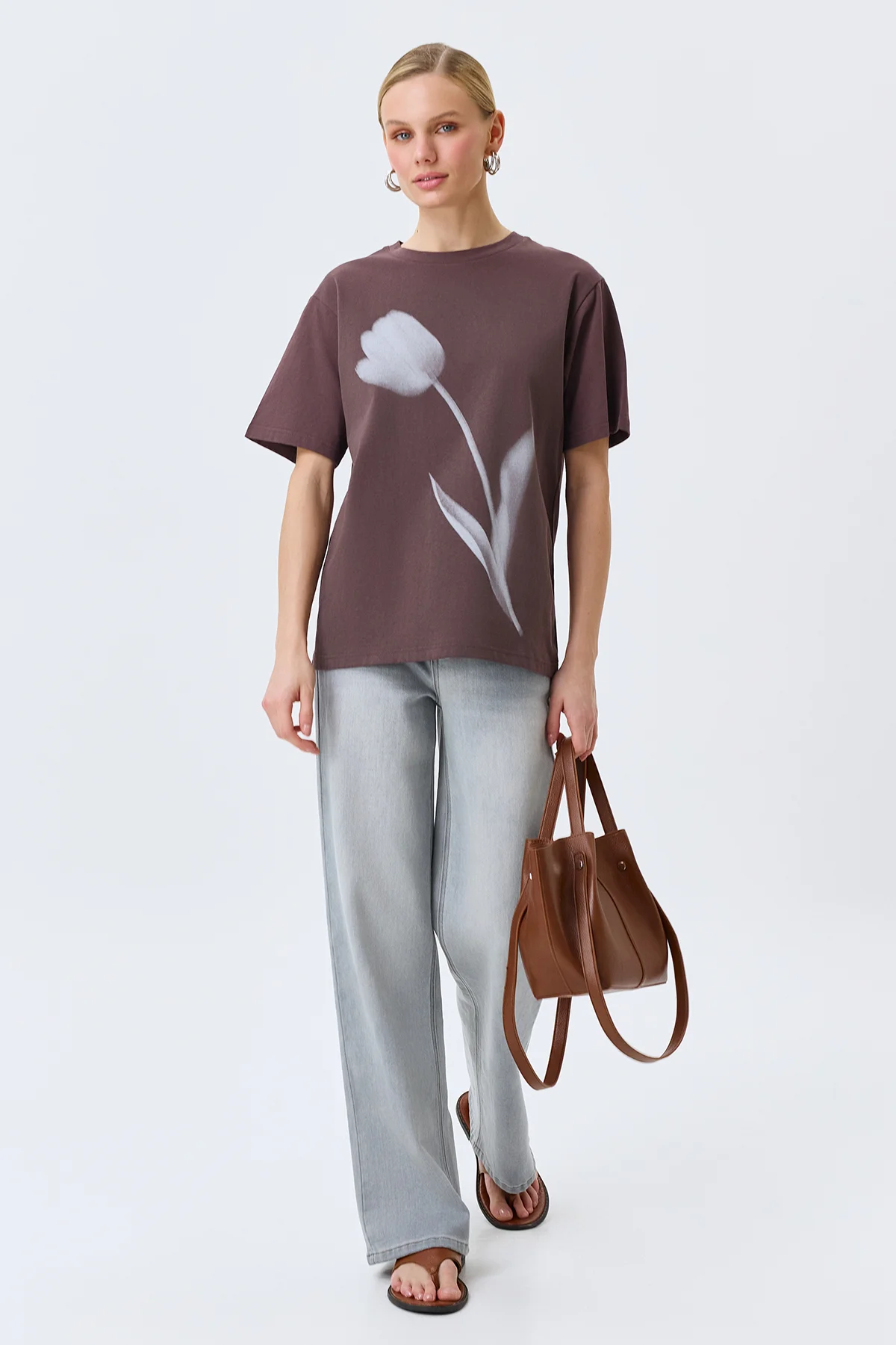 Футболка с акварельным принтом, 50