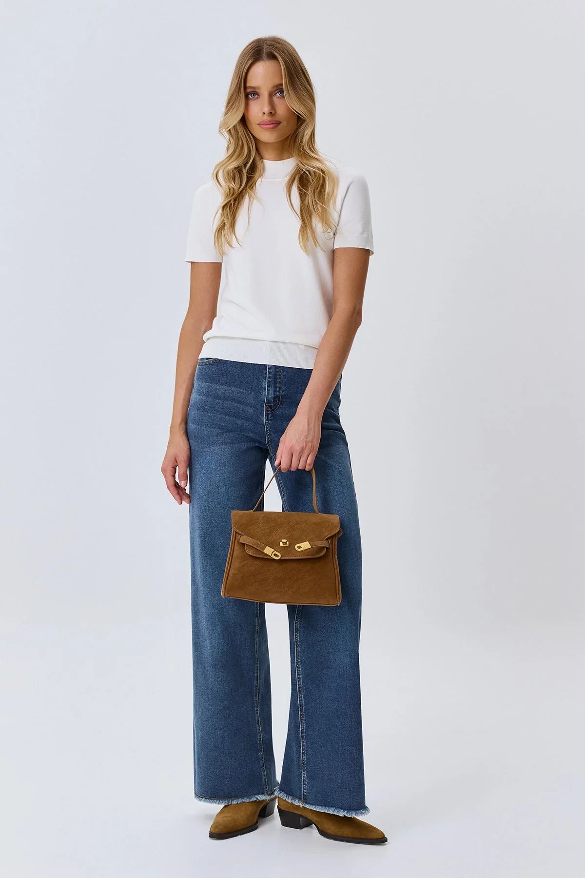 Джемпер базовый вязаный, молочный, 44