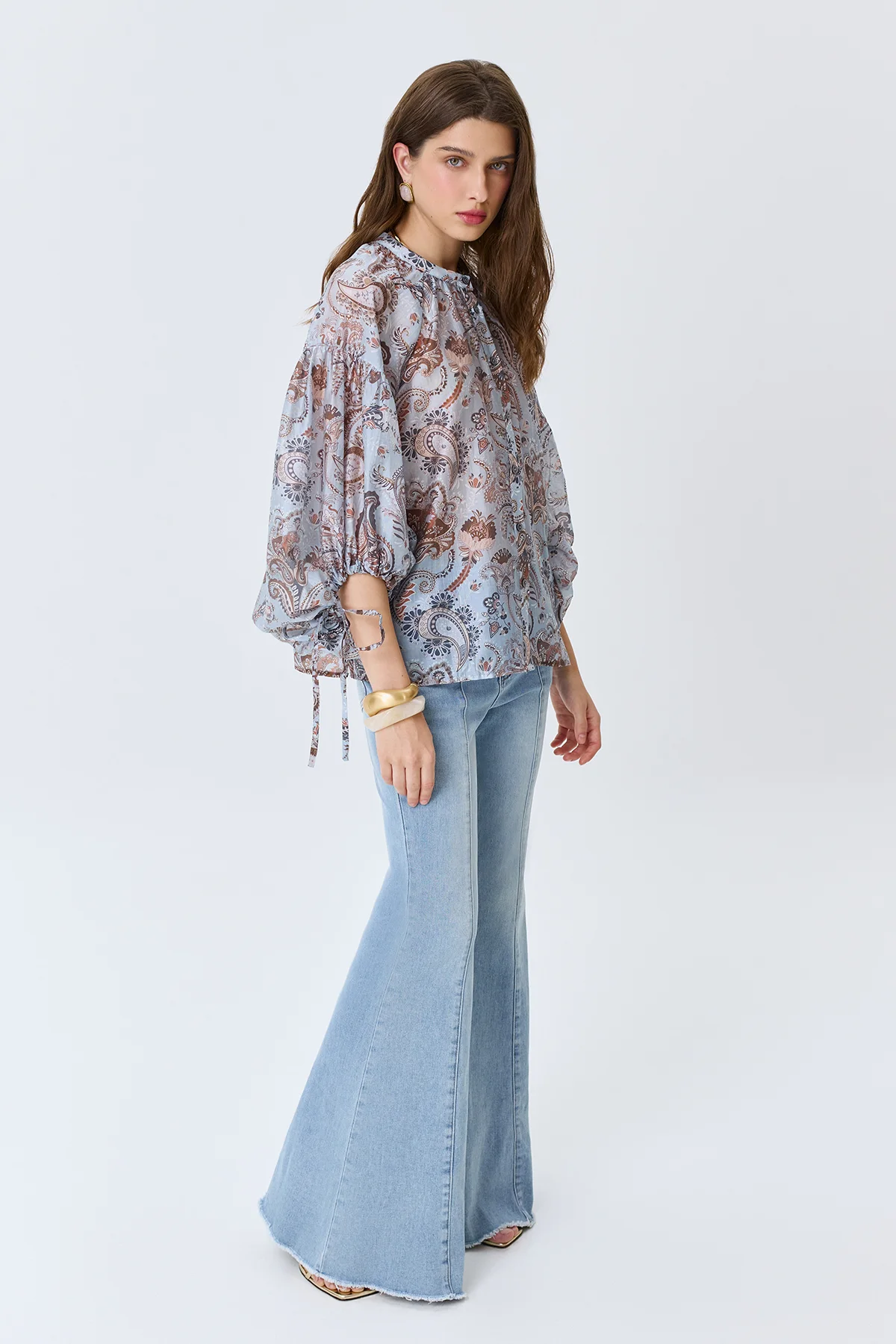 Романтичная блузка с принтом "Пейсли", 44