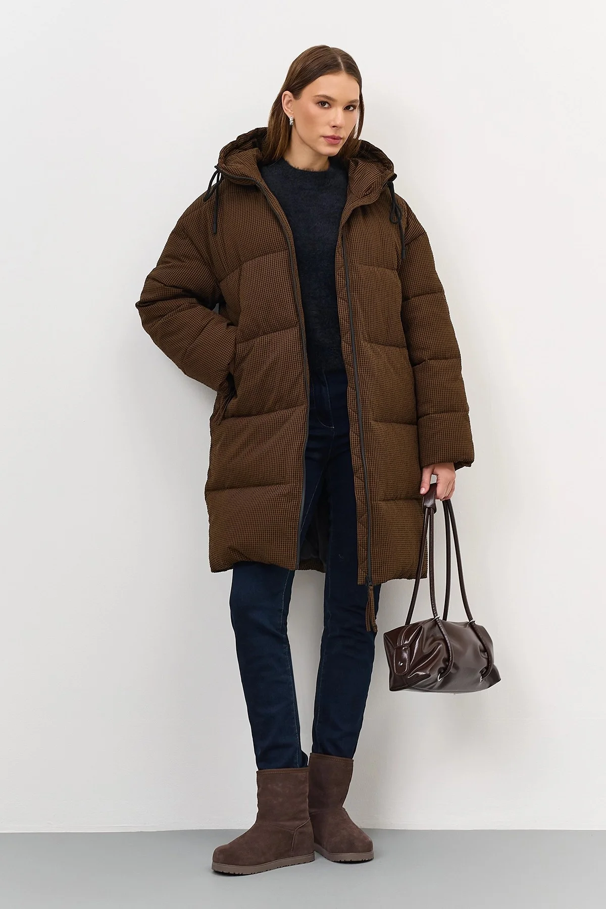 Пальто из фактурной ткани, 50