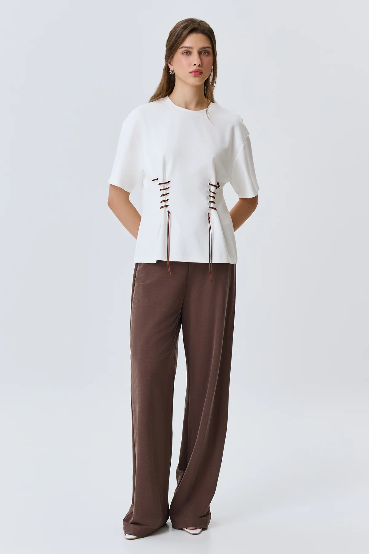 Прямые брюки из мягкого модала, 46